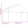 Paviljong med tak hvit 4,46x5,88x3,75 m polyetylen