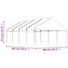 Paviljong med tak hvit 8,92x5,88x3,75 m polyetylen