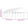 Paviljong med tak hvit 11,15x5,88x3,75 m polyetylen