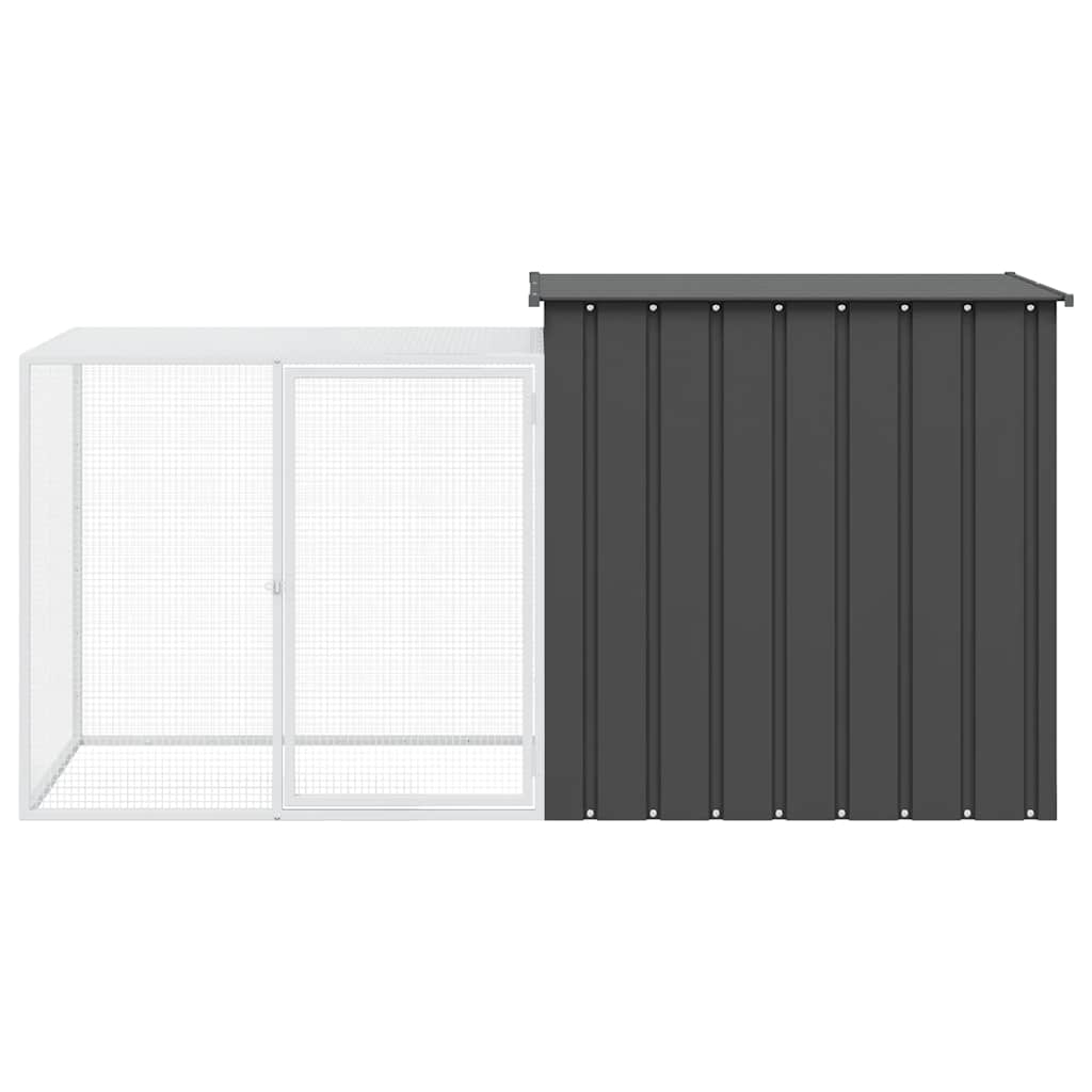 Kaninbur antrasitt 200x91x100 cm galvanisert stål