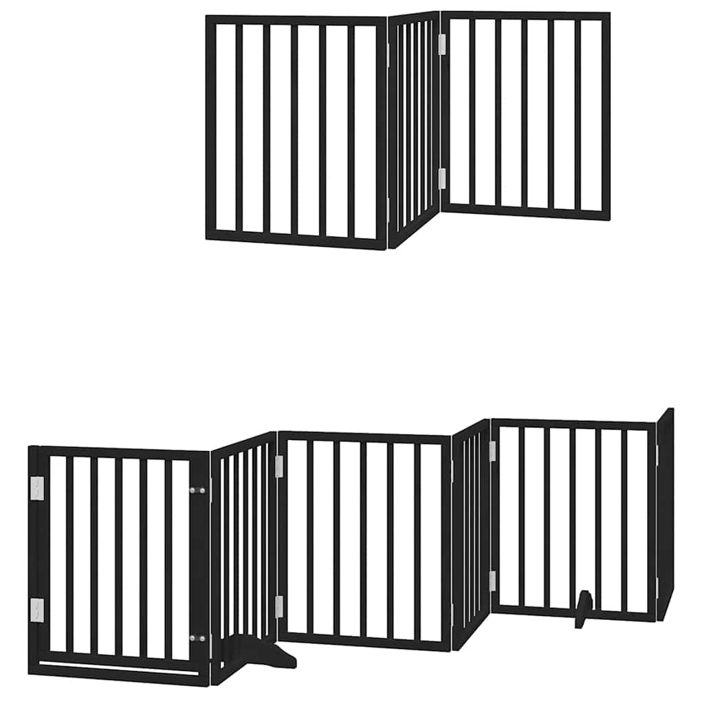 Hundeport sammenleggbar 9 paneler svart 450 cm poppeltre