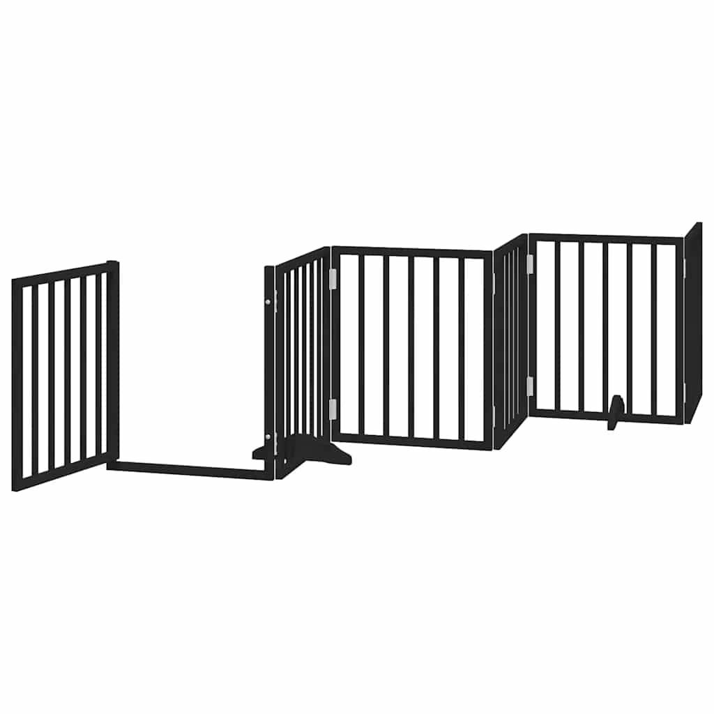 Hundeport sammenleggbar 9 paneler svart 450 cm poppeltre