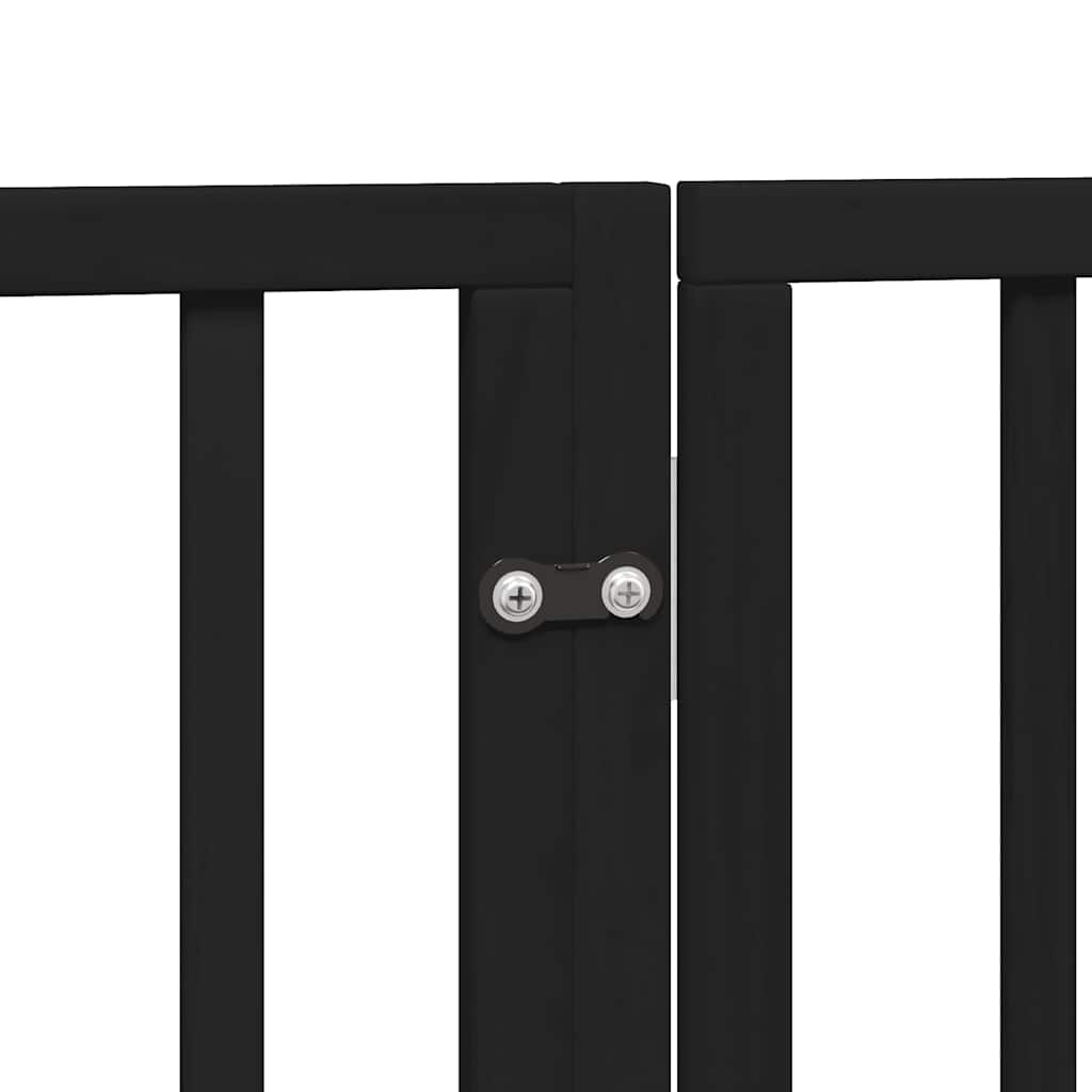 Hundeport sammenleggbar 9 paneler svart 450 cm poppeltre
