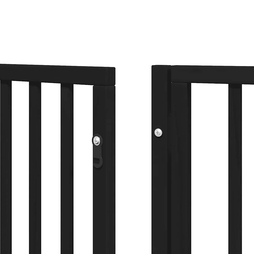 Hundeport sammenleggbar 9 paneler svart 450 cm poppeltre