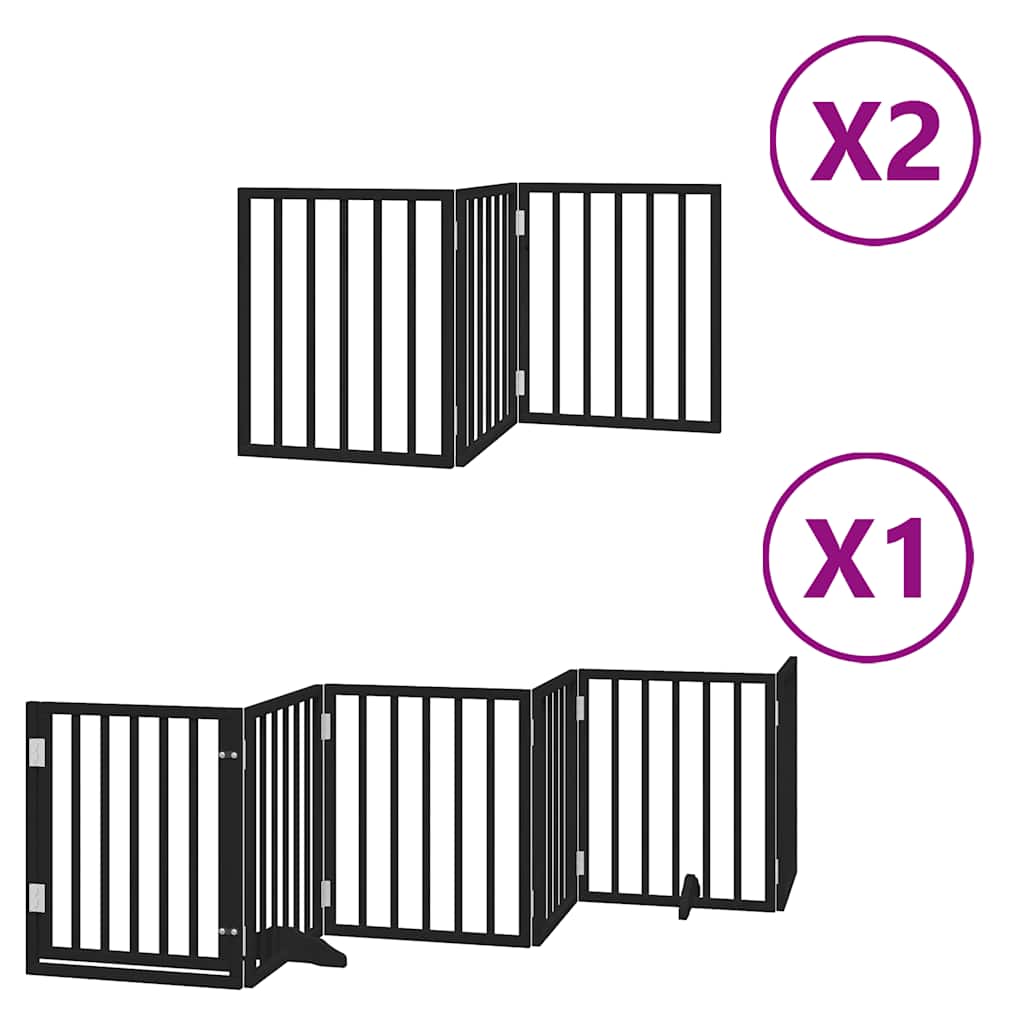 Hundeport sammenleggbar 12 paneler svart 600 cm poppeltre