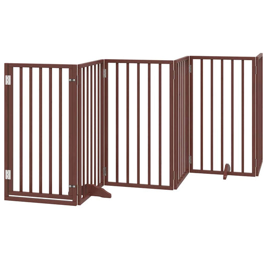 Hundeport sammenleggbar 15 paneler brun 750 cm poppeltre