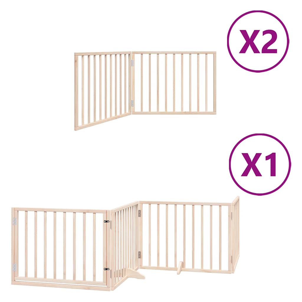 Hundeport sammenleggbar 8 paneler 640 cm poppeltre