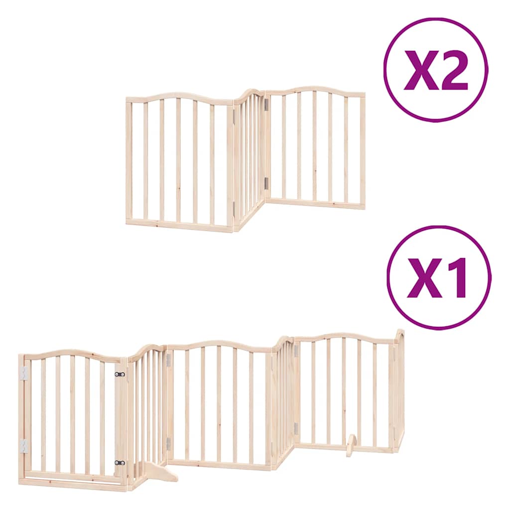 Hundeport sammenleggbar 12 paneler 300 cm poppeltre