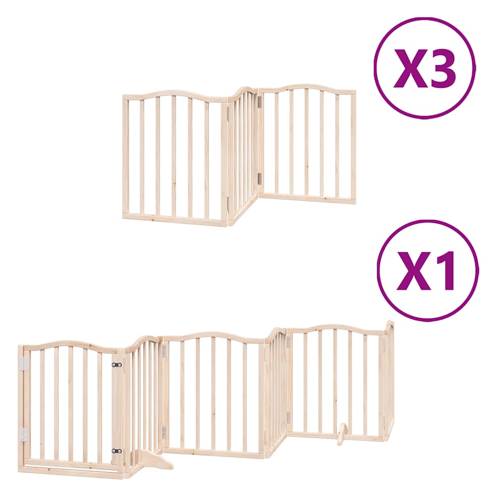 Hundeport sammenleggbar 15 paneler 750 cm poppeltre