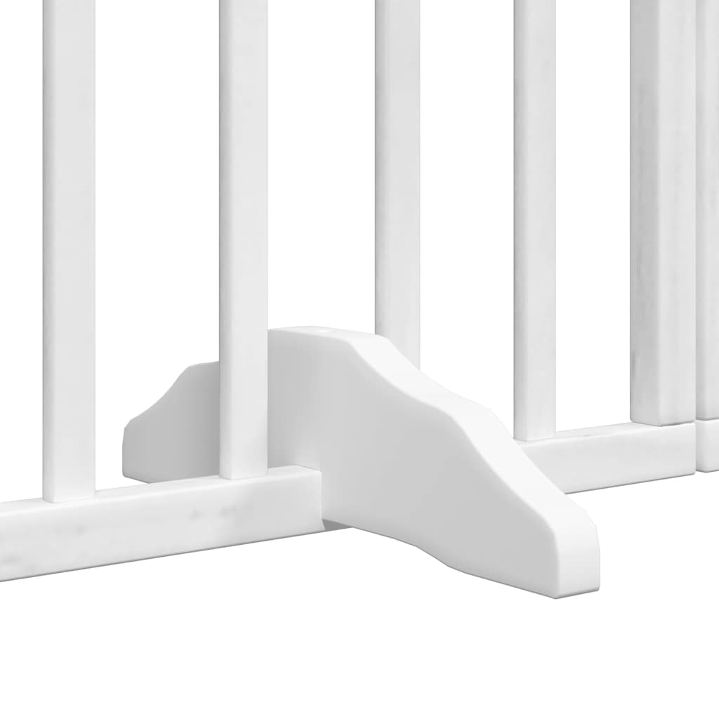 Hundeport sammenleggbar 9 paneler hvit 450 cm poppeltre