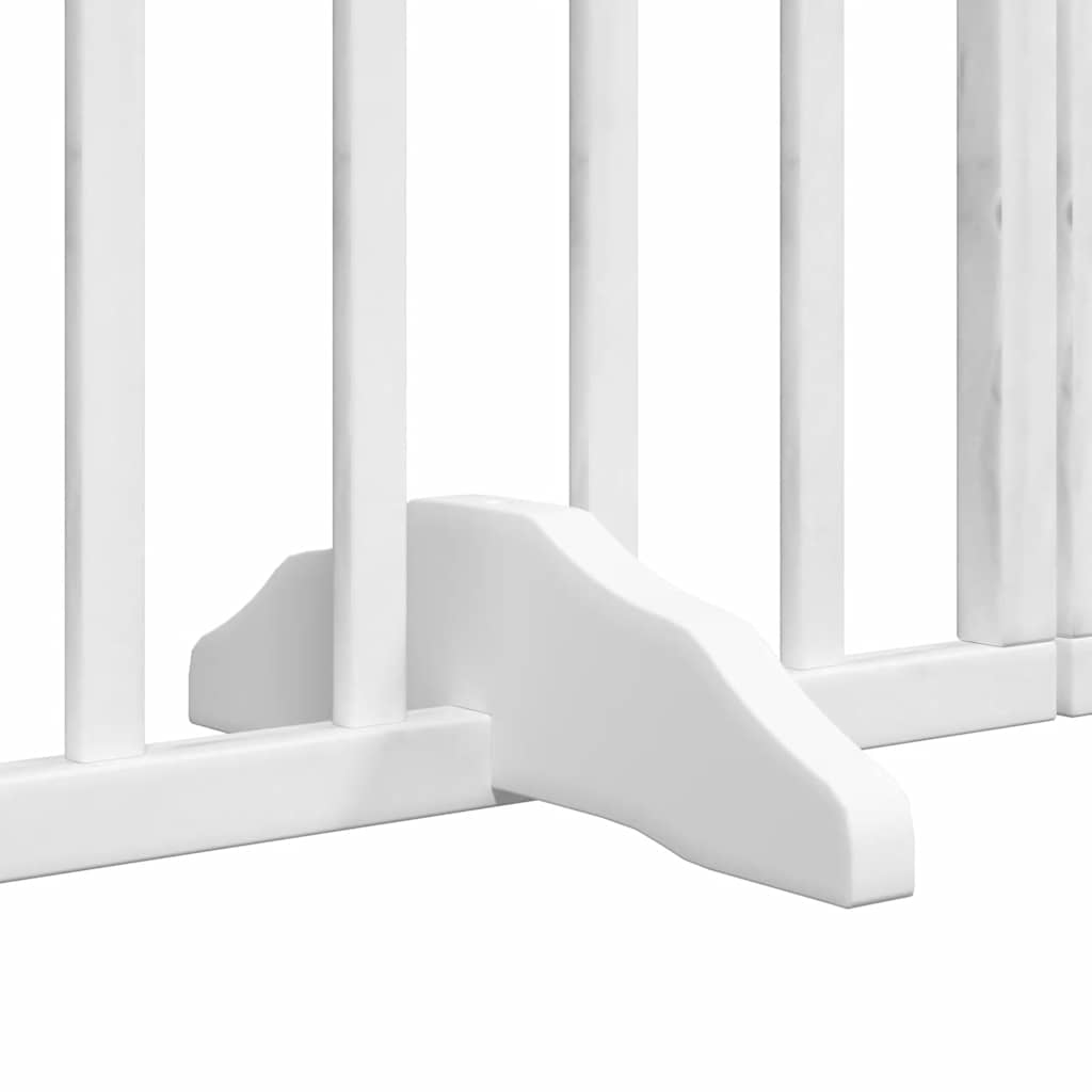 Hundeport sammenleggbar 15 paneler hvit 750 cm poppeltre