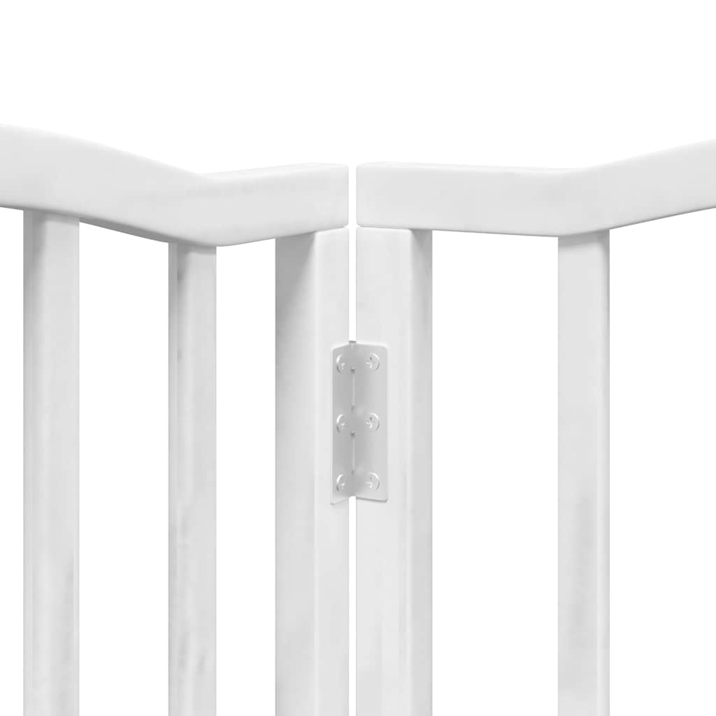 Hundeport sammenleggbar 15 paneler hvit 750 cm poppeltre
