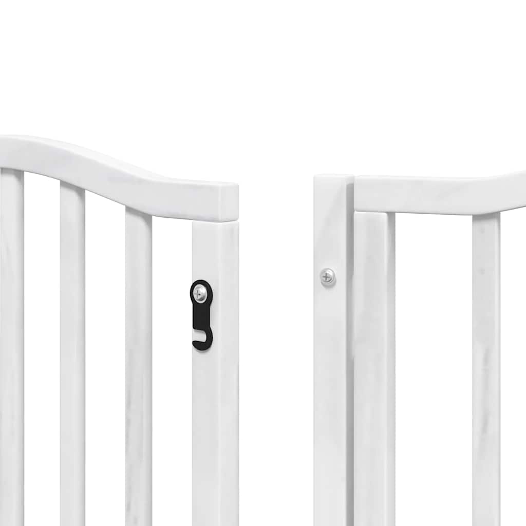 Hundeport sammenleggbar 15 paneler hvit 750 cm poppeltre