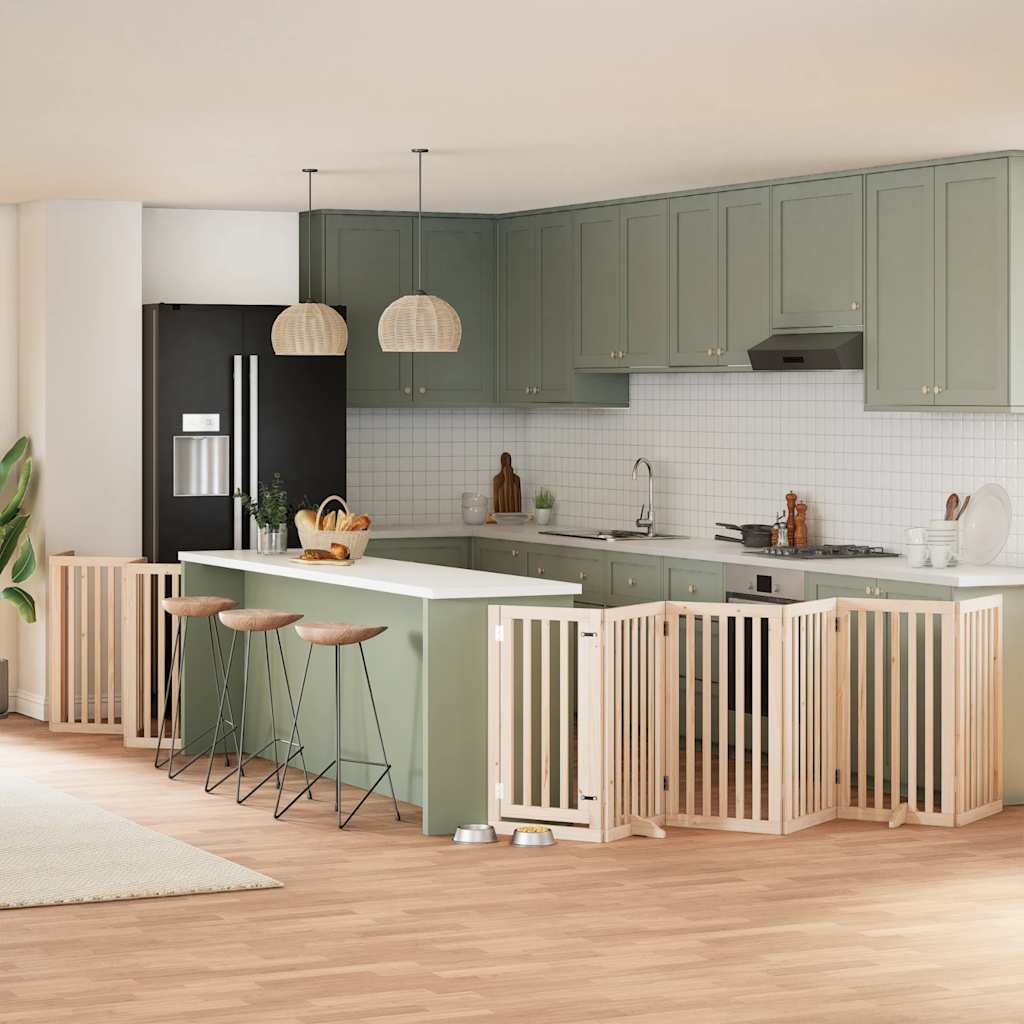 Hundeport sammenleggbar 15 paneler 750 cm poppeltre vidaXL