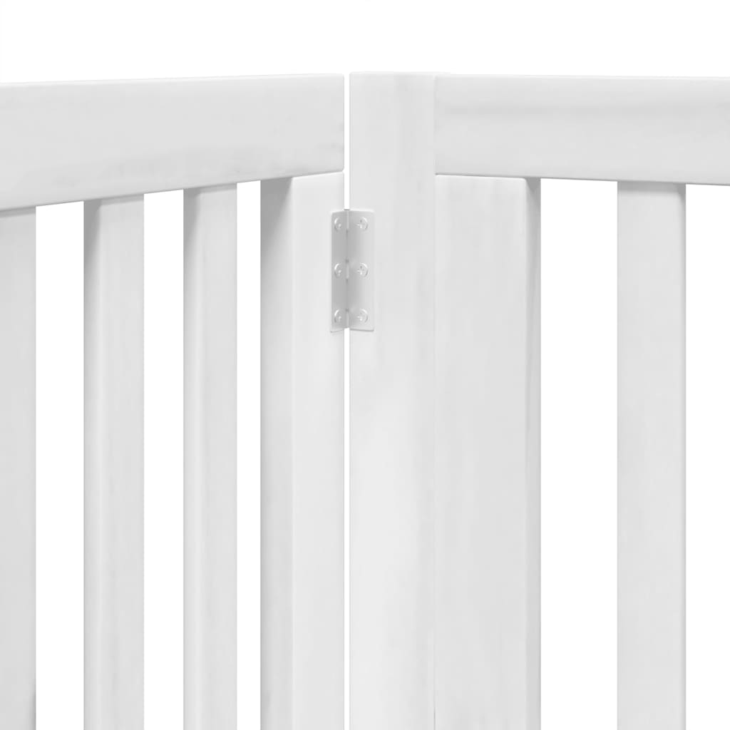 Hundeport sammenleggbar 8 paneler hvit 640 cm poppeltre