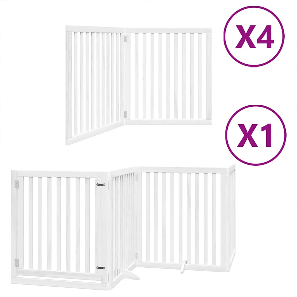 Hundeport sammenleggbar 12 paneler hvit 960 cm poppeltre