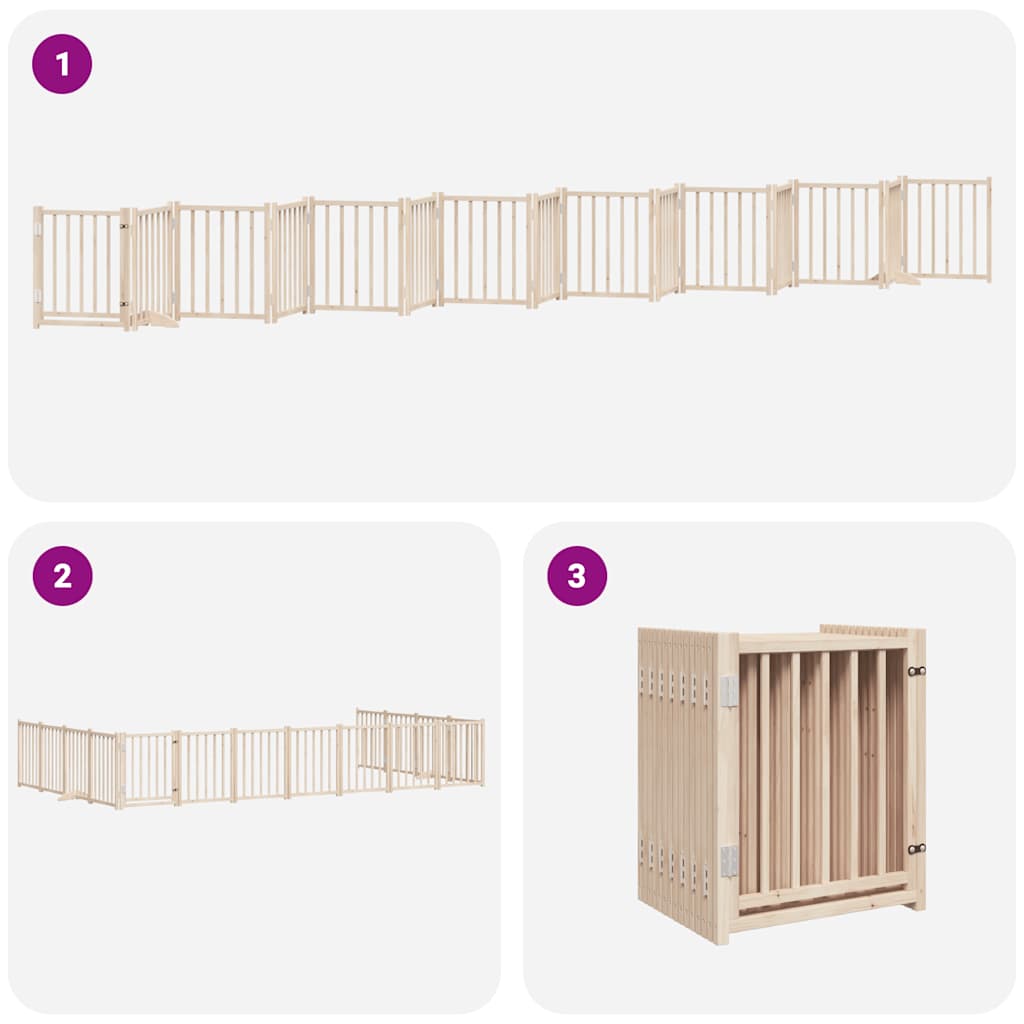 Hundeport sammenleggbar 15 paneler 750 cm poppeltre vidaXL