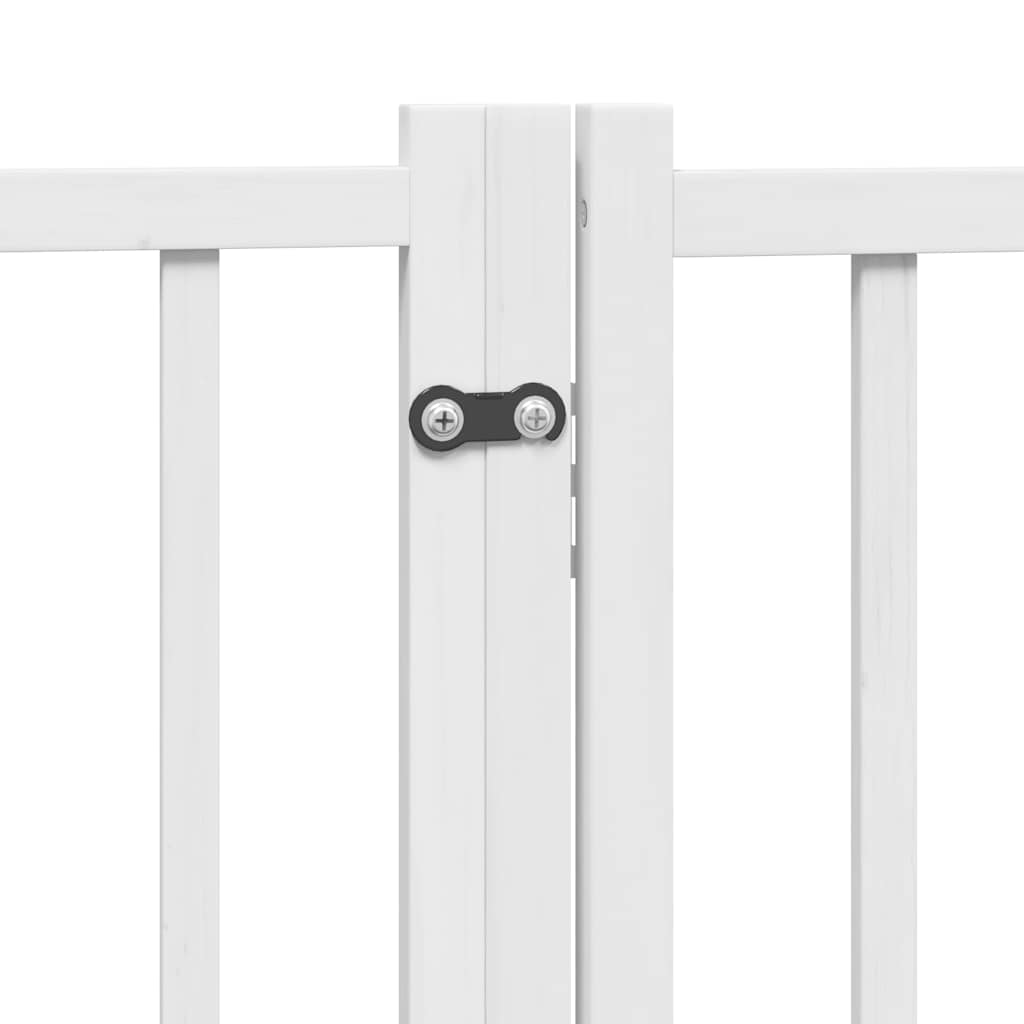 Hundeport sammenleggbar 9 paneler hvit 450 cm poppeltre