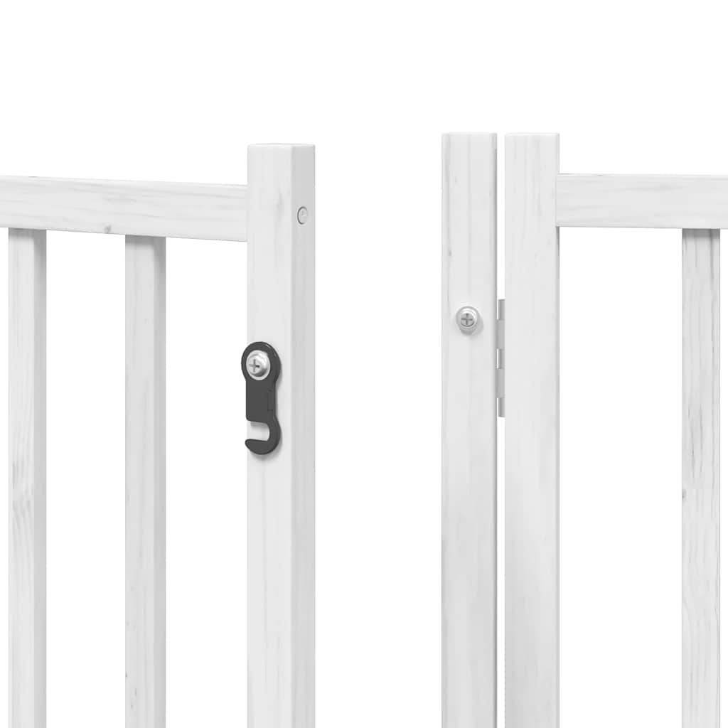 Hundeport sammenleggbar 15 paneler hvit 750 cm poppeltre