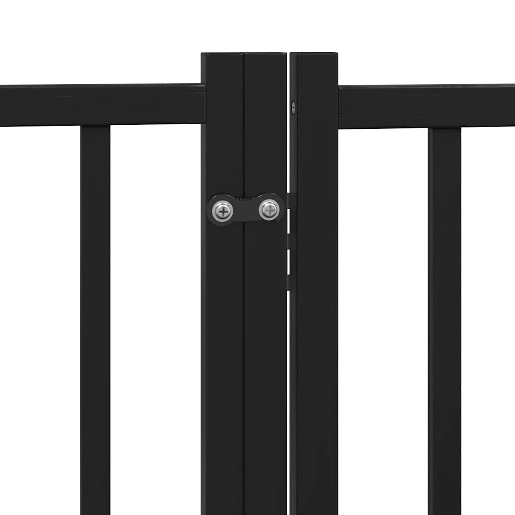 Hundeport sammenleggbar 9 paneler svart 450 cm poppeltre