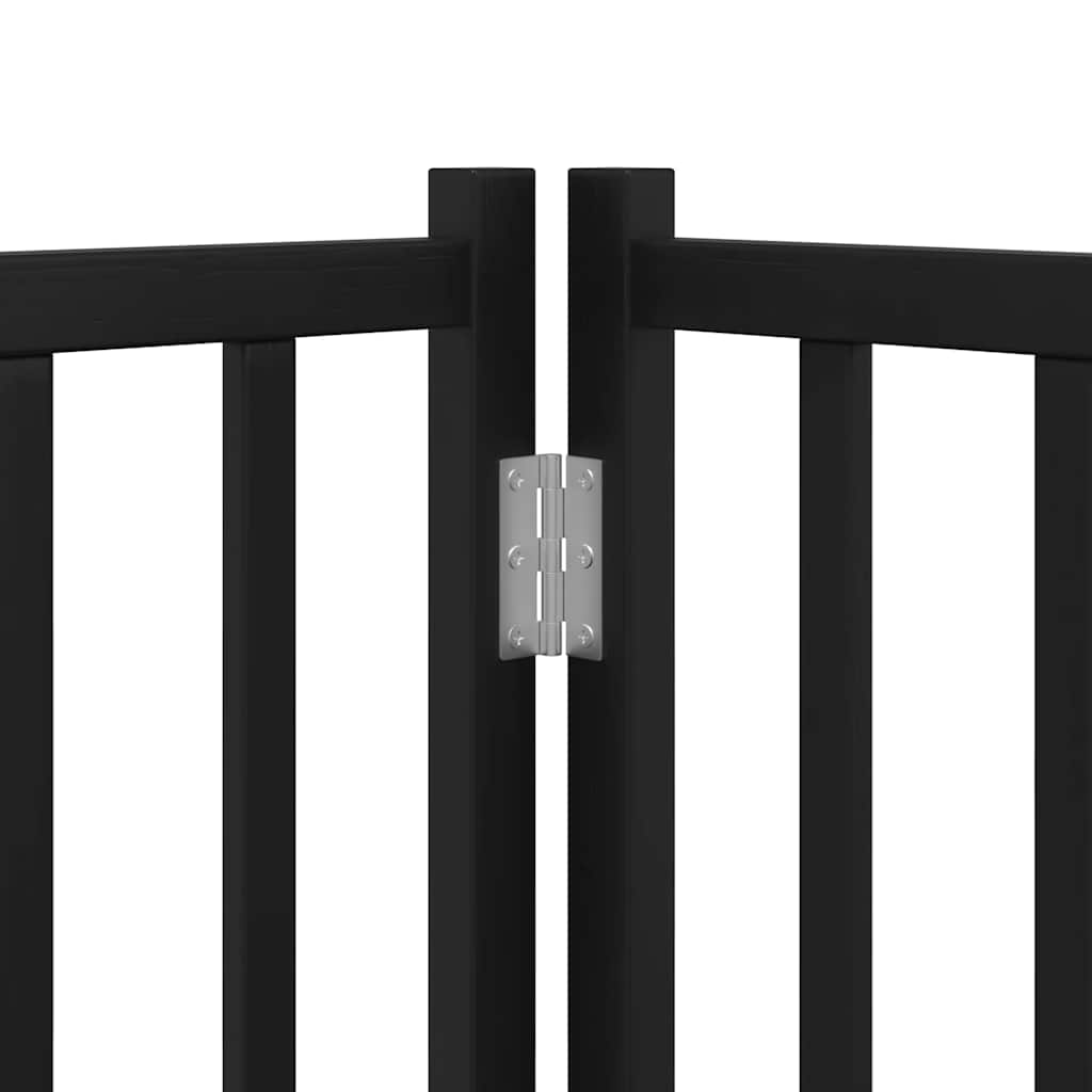 Hundeport sammenleggbar 9 paneler svart 450 cm poppeltre