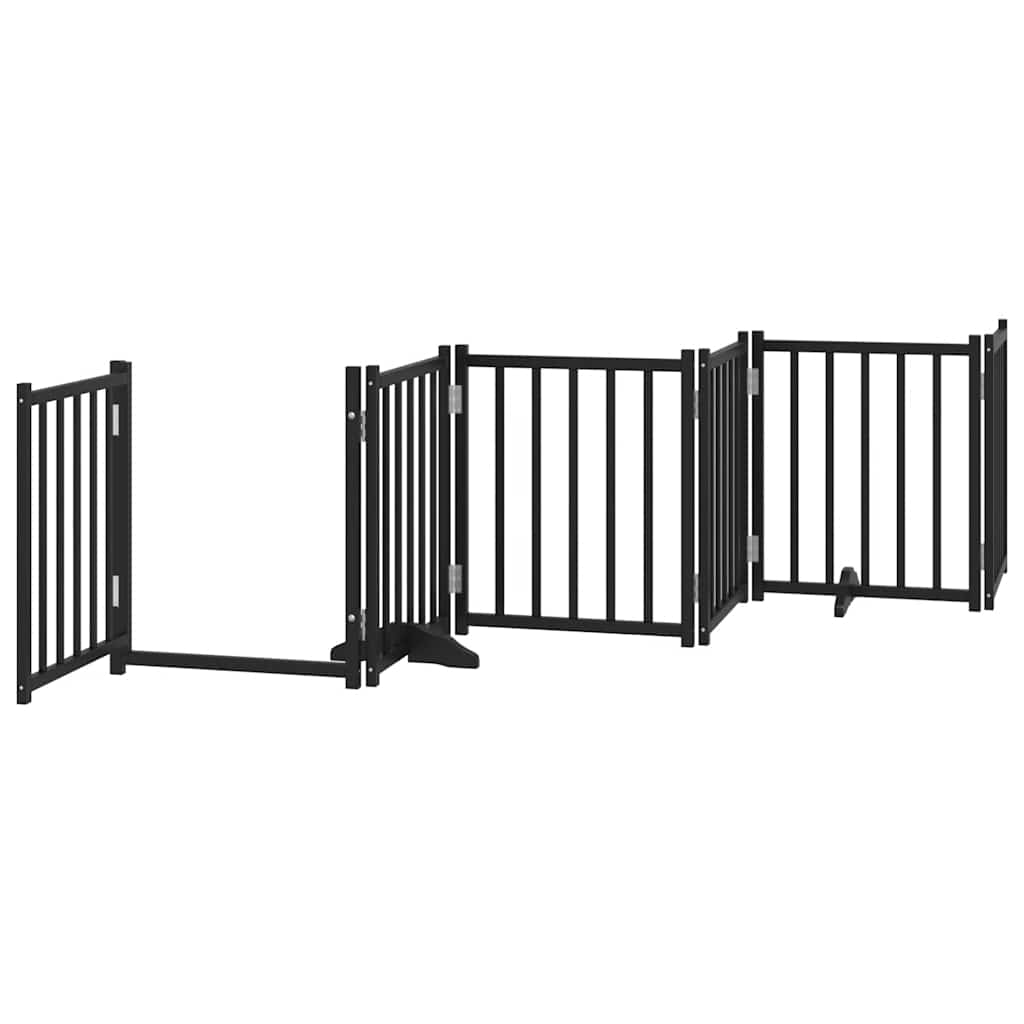 Hundeport sammenleggbar 15 paneler svart 750 cm poppeltre