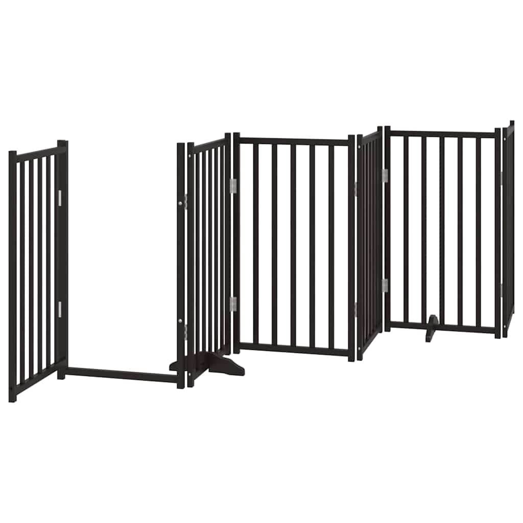 Hundeport sammenleggbar 9 paneler svart 450 cm poppeltre