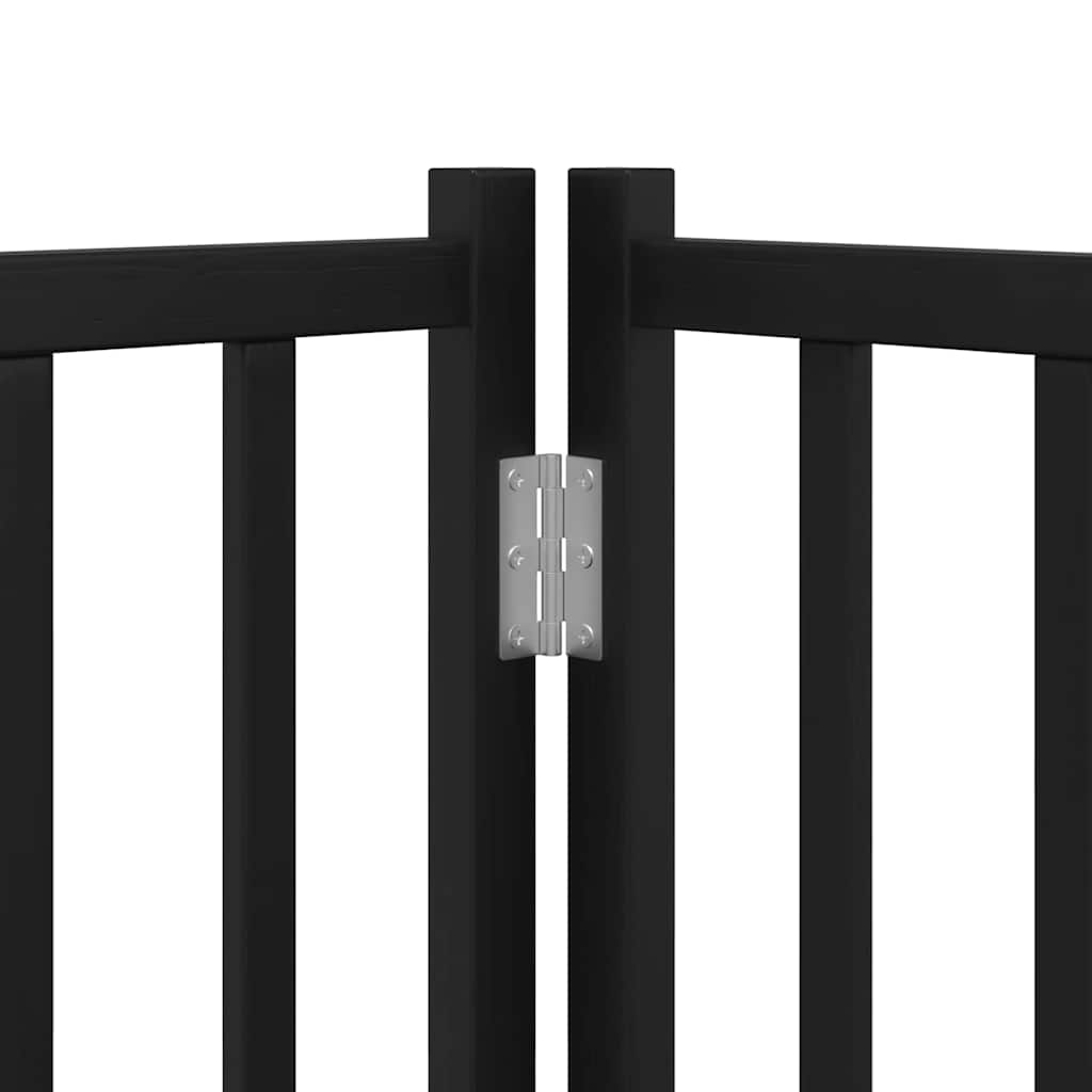 Hundeport sammenleggbar 15 paneler svart 750 cm poppeltre