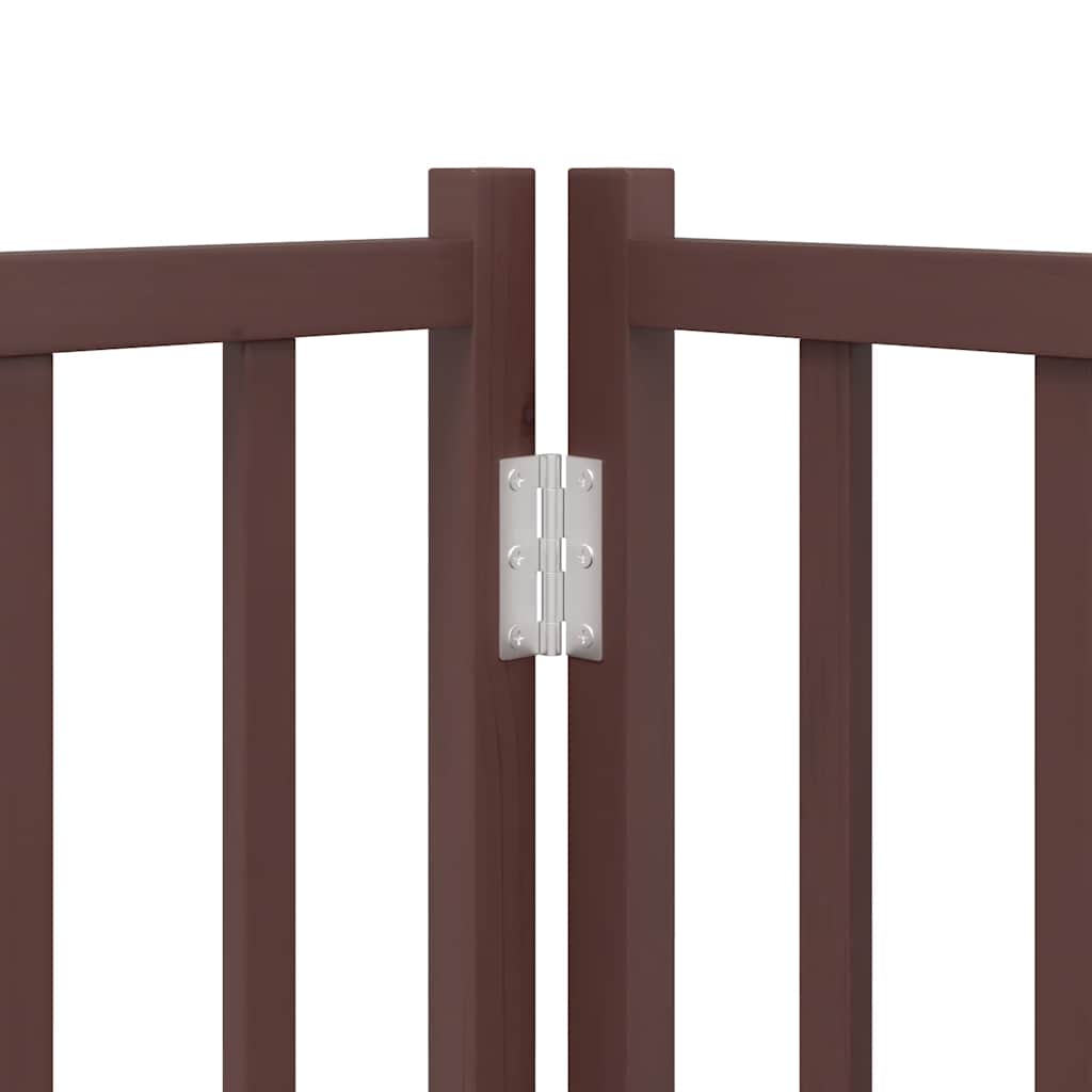 Hundeport sammenleggbar 9 paneler brun 450 cm poppeltre