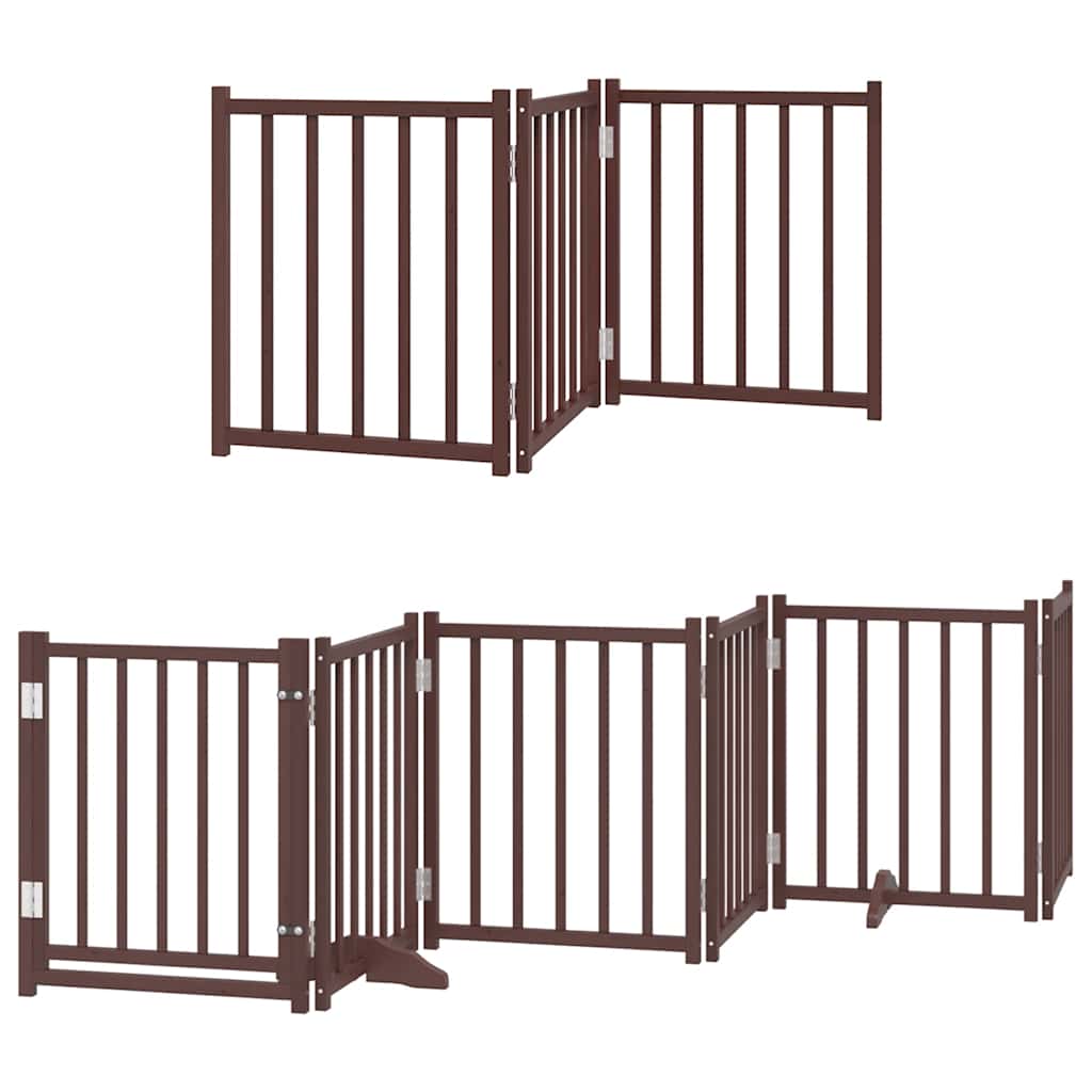 Hundeport sammenleggbar 12 paneler brun 600 cm poppeltre