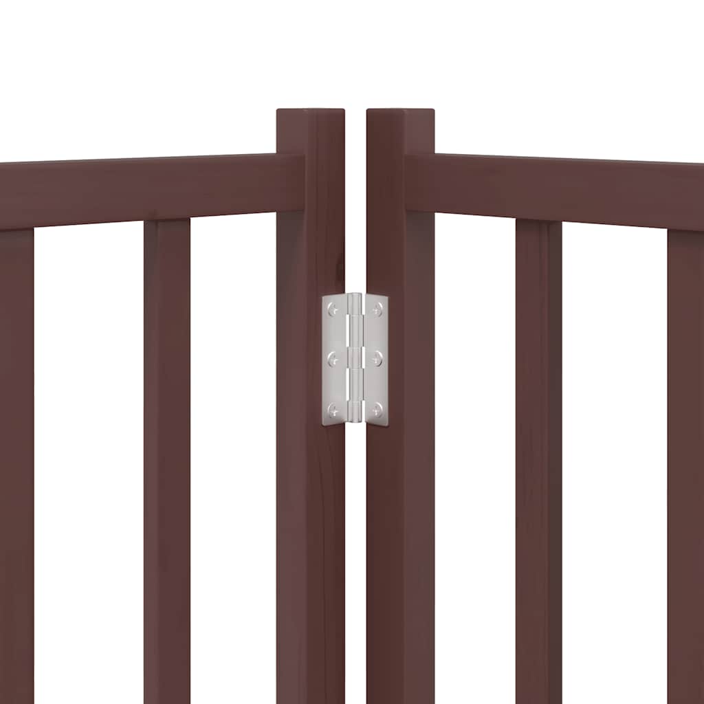 Hundeport sammenleggbar 9 paneler brun 450 cm poppeltre