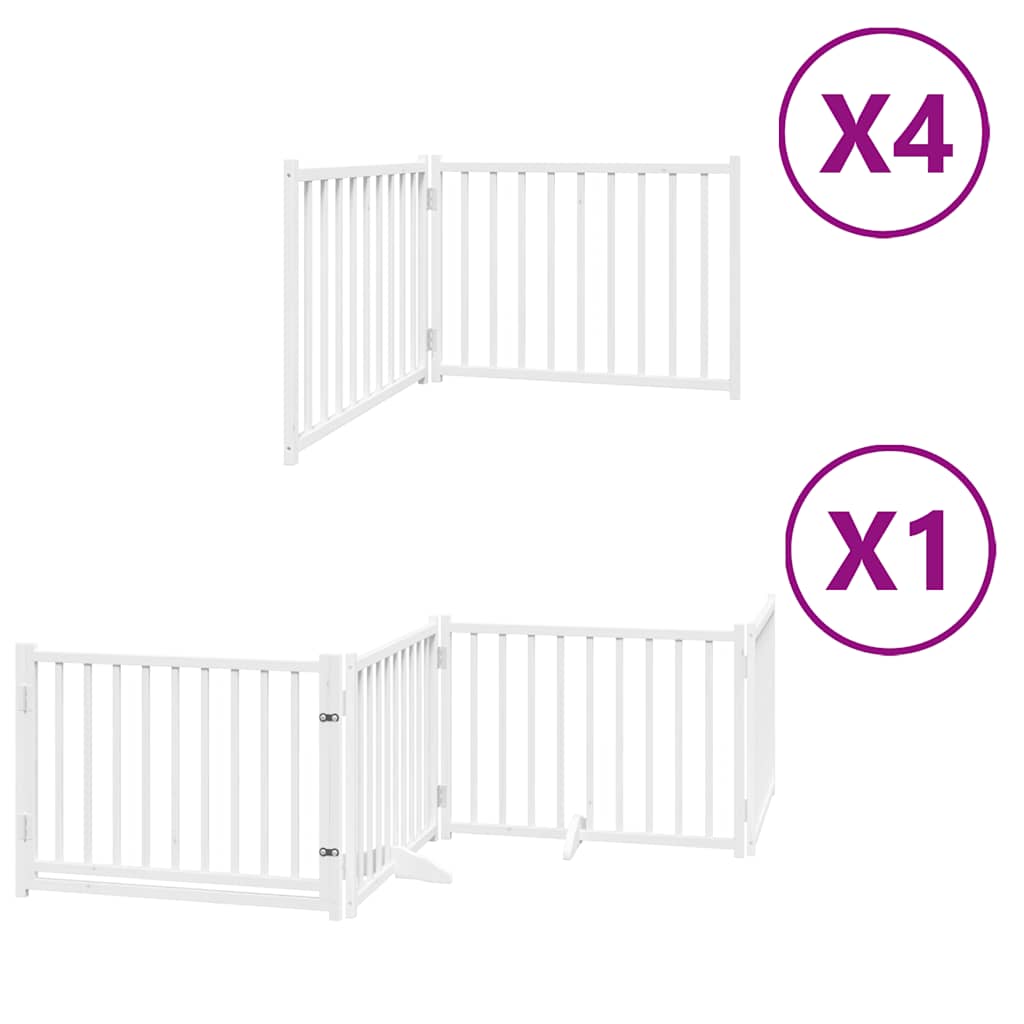 Hundeport sammenleggbar 12 paneler hvit 960 cm poppeltre