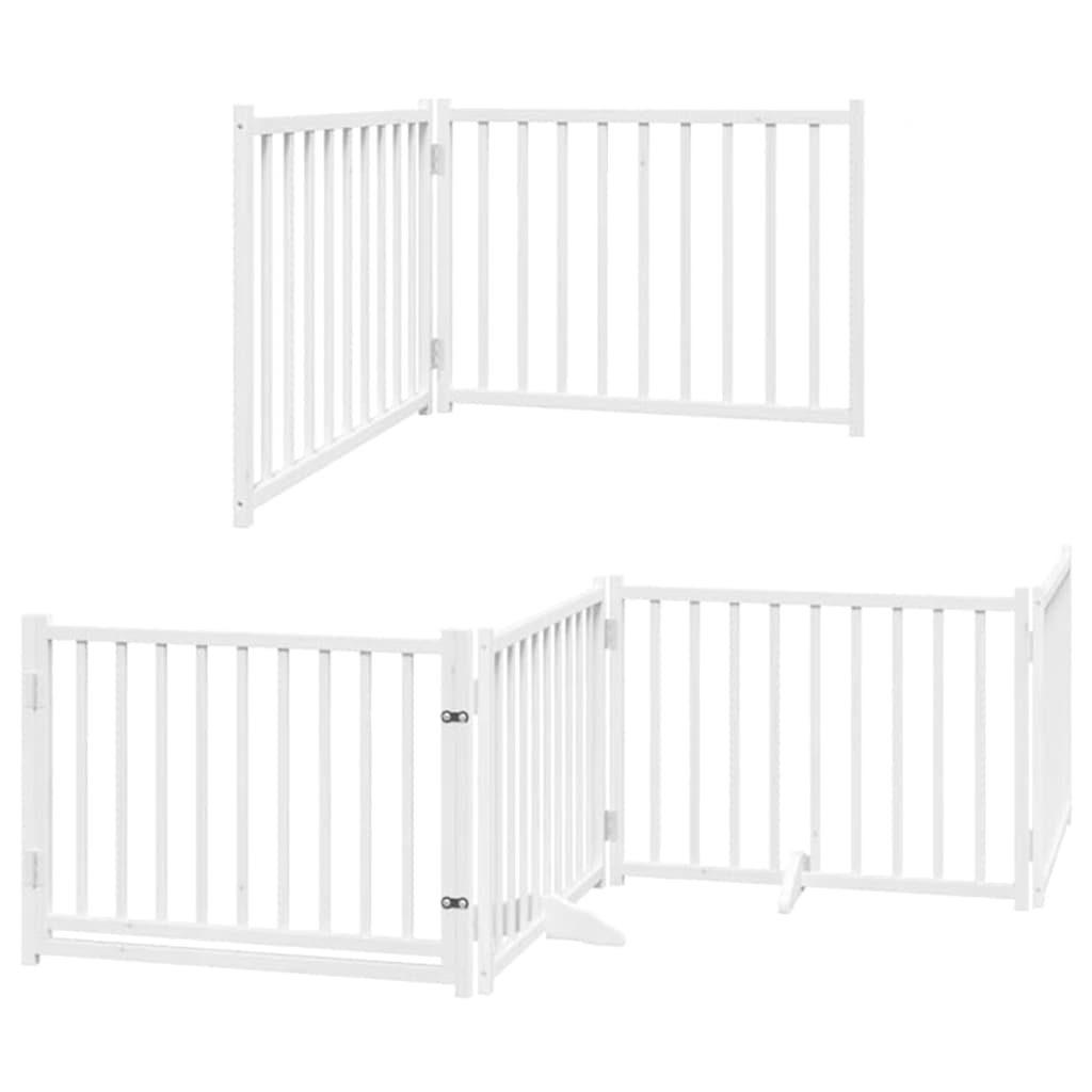 Hundeport sammenleggbar 12 paneler hvit 960 cm poppeltre