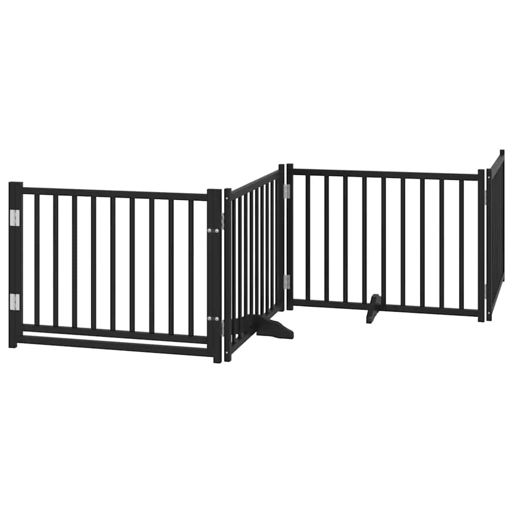 Hundeport sammenleggbar 12 paneler svart 960 cm poppeltre