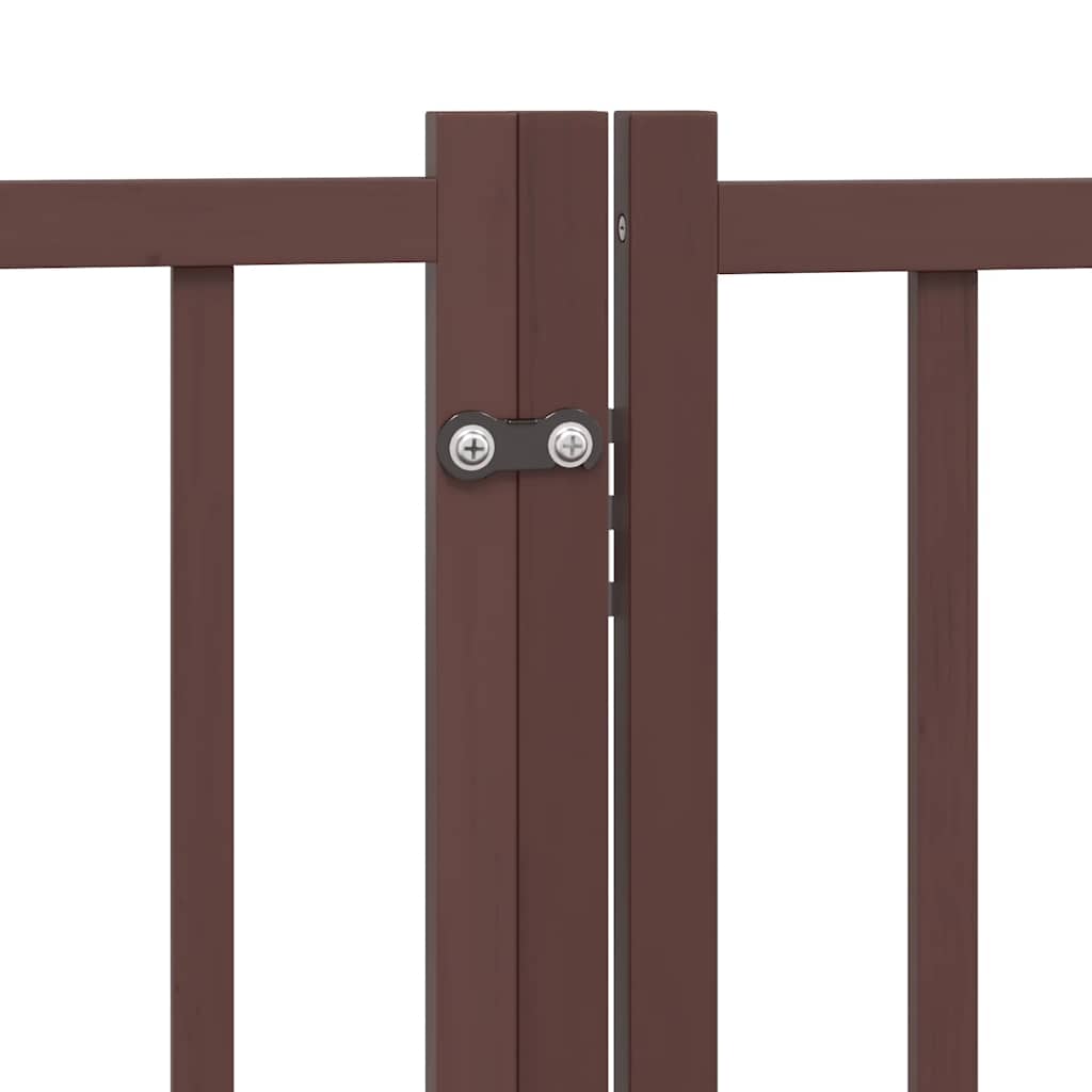 Hundeport sammenleggbar 6 paneler brun 480 cm poppeltre