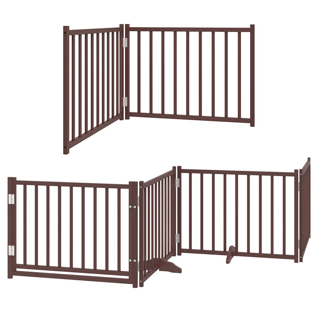 Hundeport sammenleggbar 10 paneler brun 800 cm poppeltre