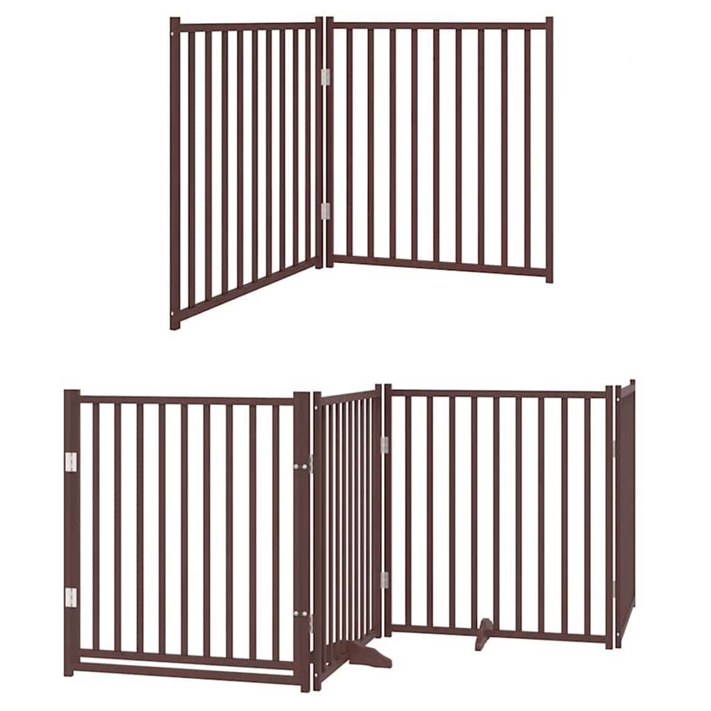 Hundeport sammenleggbar 12 paneler brun 960 cm poppeltre