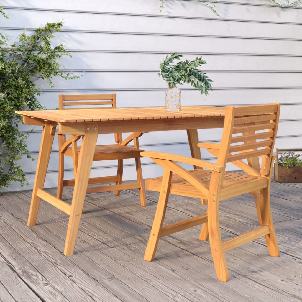 Hagestoler 2 stk 58x58x87 cm heltre akasie