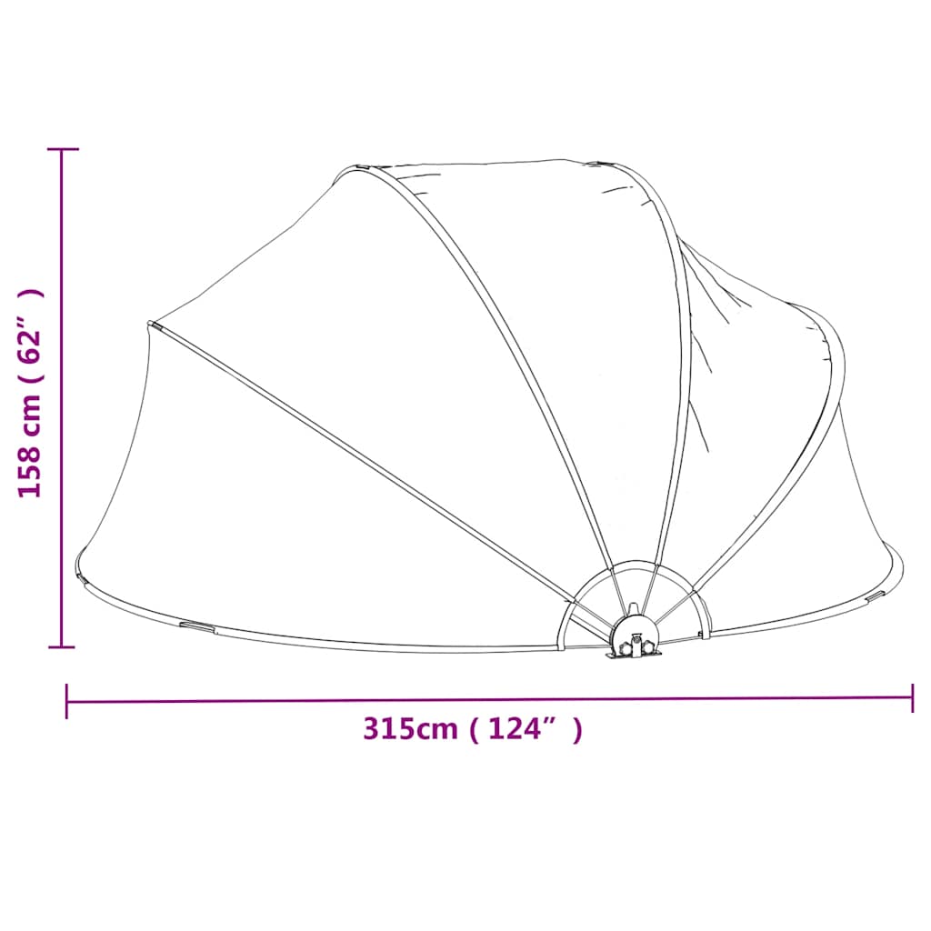 Bassengkuppel rund 315x158 cm PVC