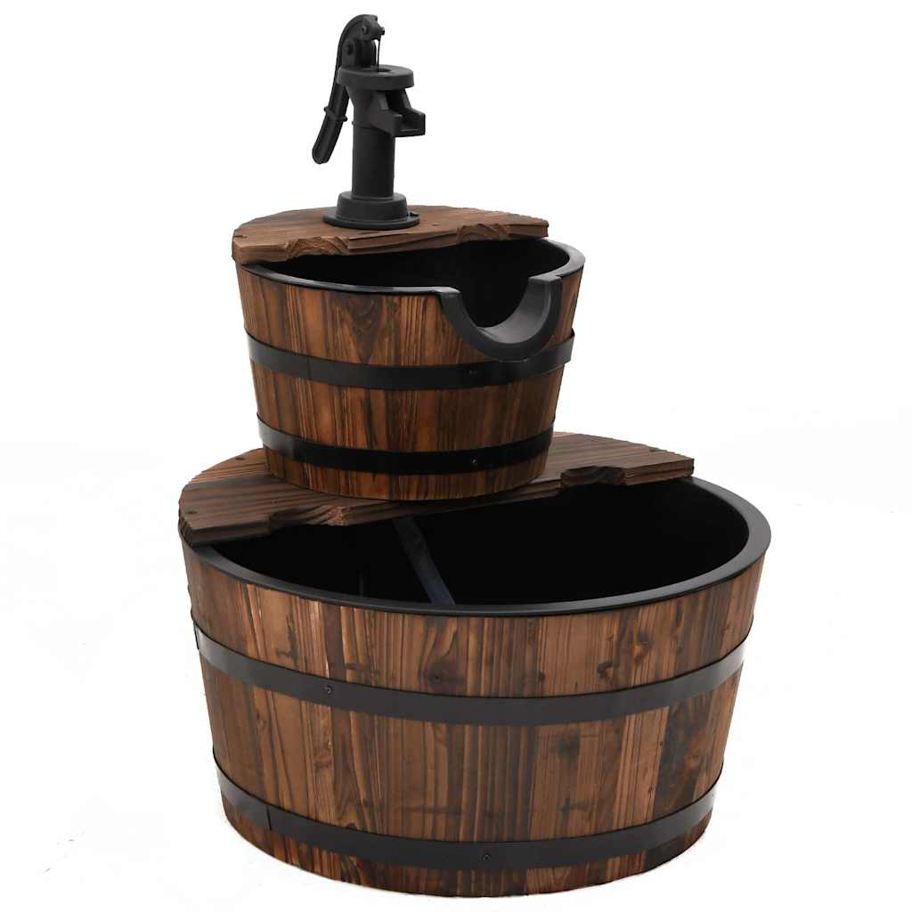 Vannfontene med pumpe 44,5x44,5x58 cm heltre gran vidaXL