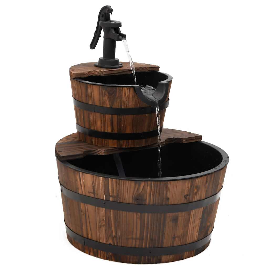 Vannfontene med pumpe 44,5x44,5x58 cm heltre gran vidaXL