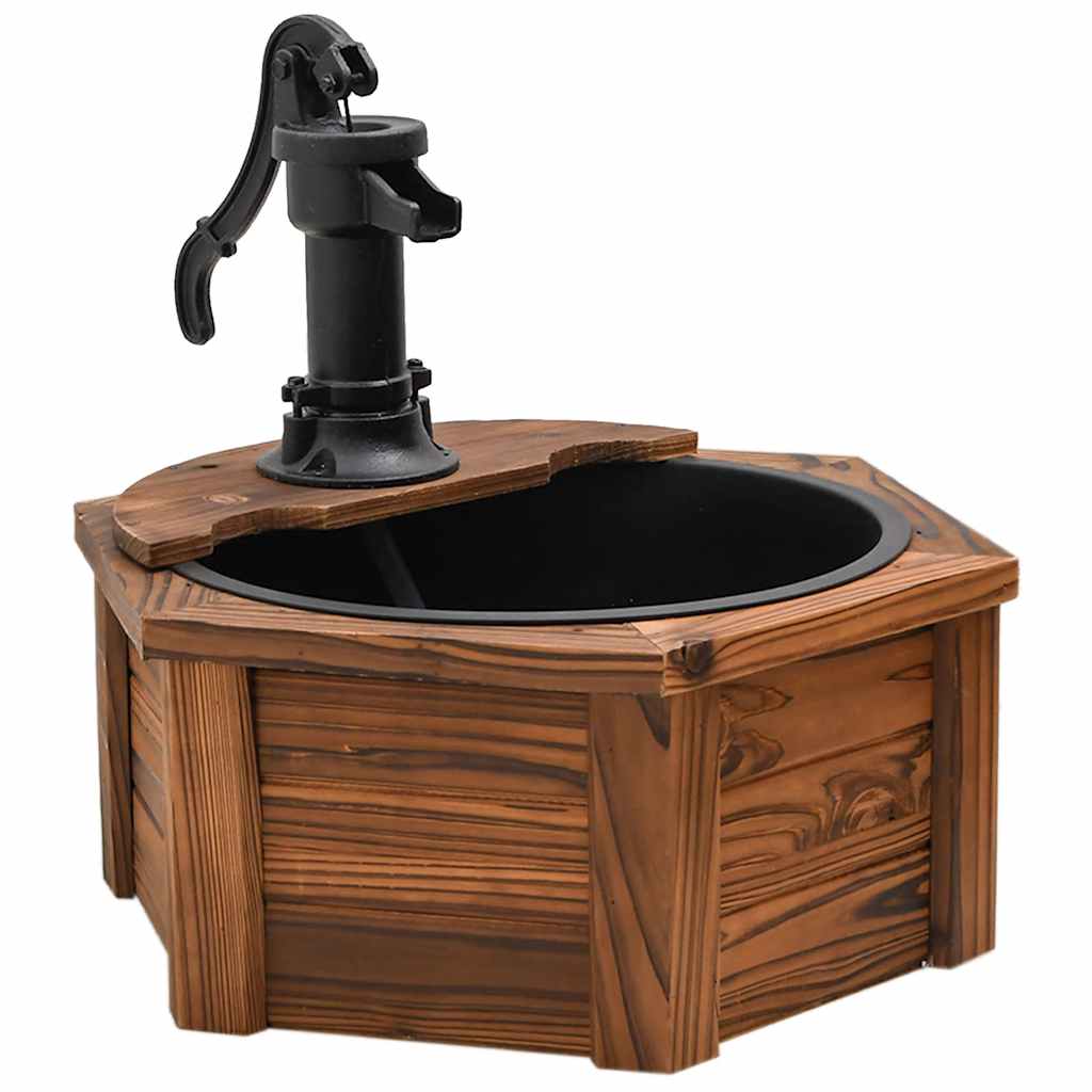 Vannfontene med pumpe 57x57x53 cm heltre gran vidaXL