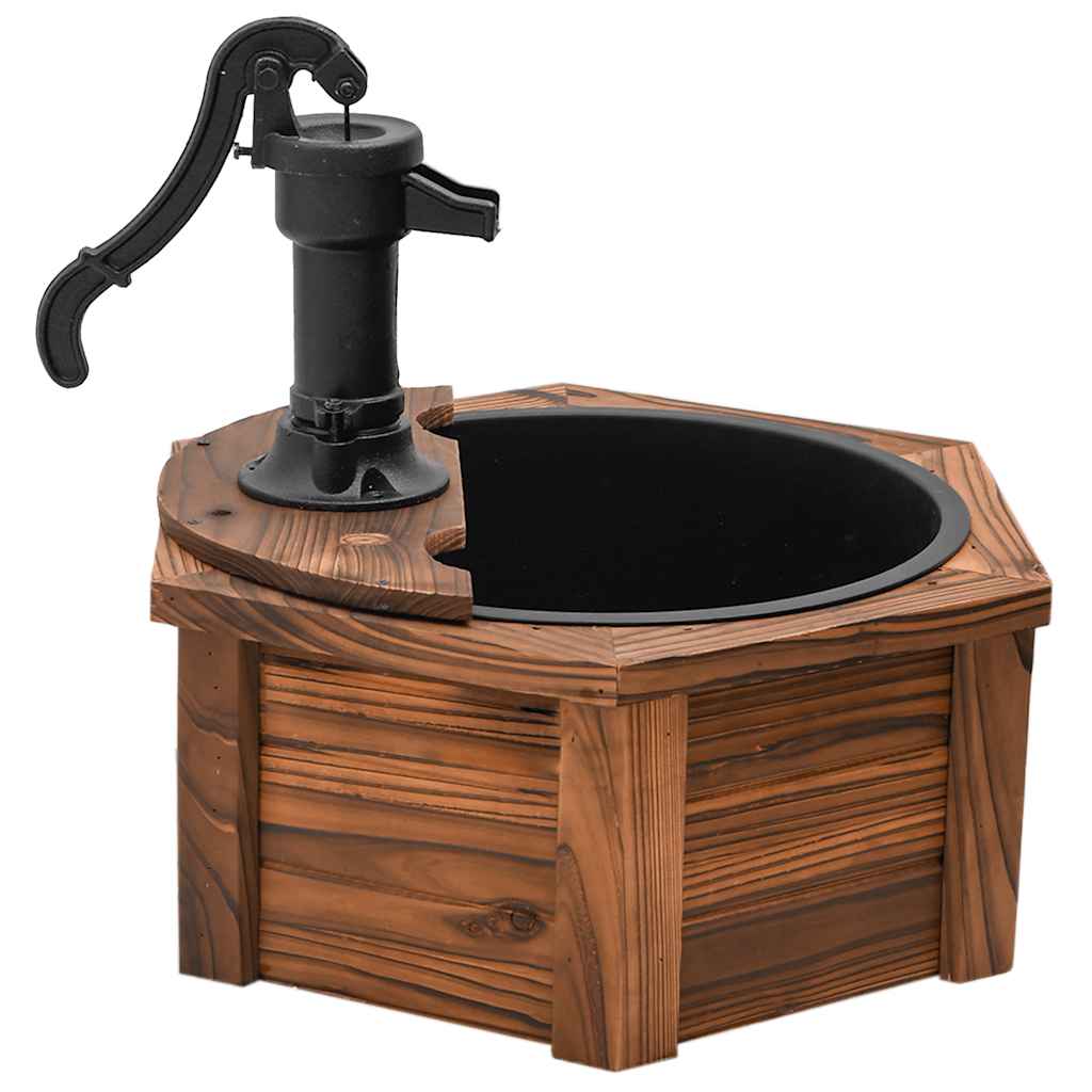 Vannfontene med pumpe 57x57x53 cm heltre gran vidaXL