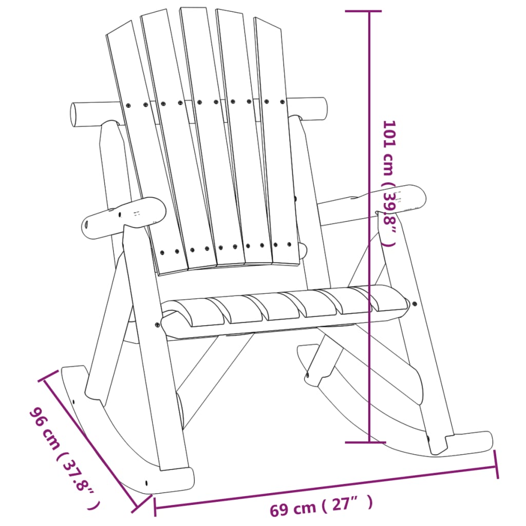 Hagegyngestol 69x96x101 cm heltre gran