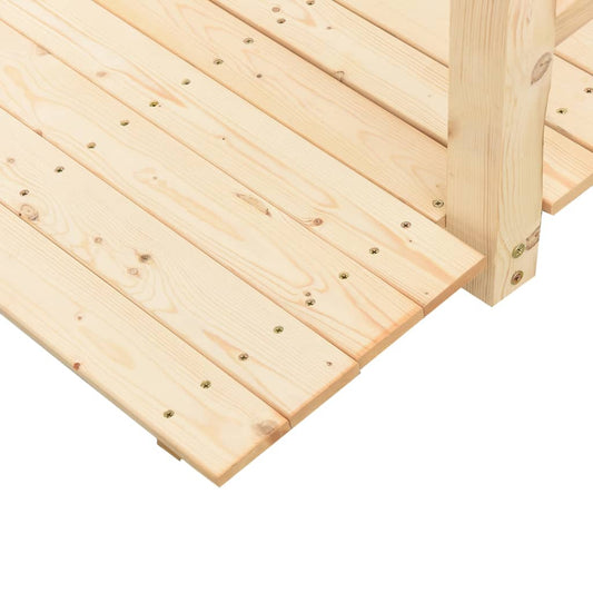 Hagebro med rekkverk 150x67x56cm heltre gran