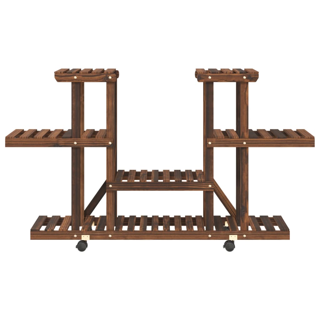 Blomsterstativ med hjul 110x25x78 cm heltre gran