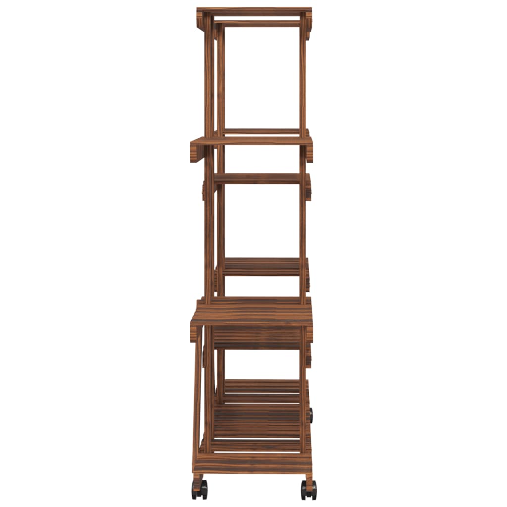 Blomsterstativ med hjul 110x25x115 cm heltre gran