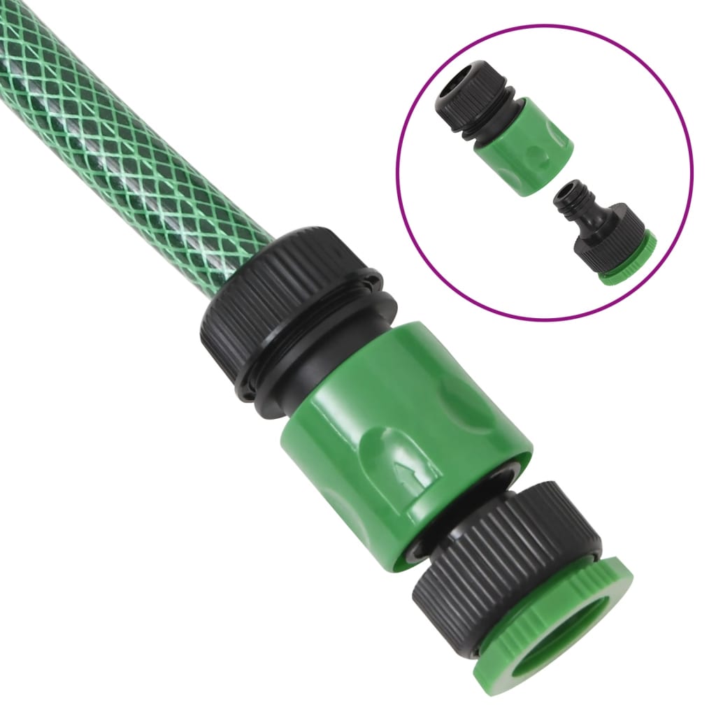 Hageslange med monteringssett grønn 0,75" 100 m PVC vidaXL