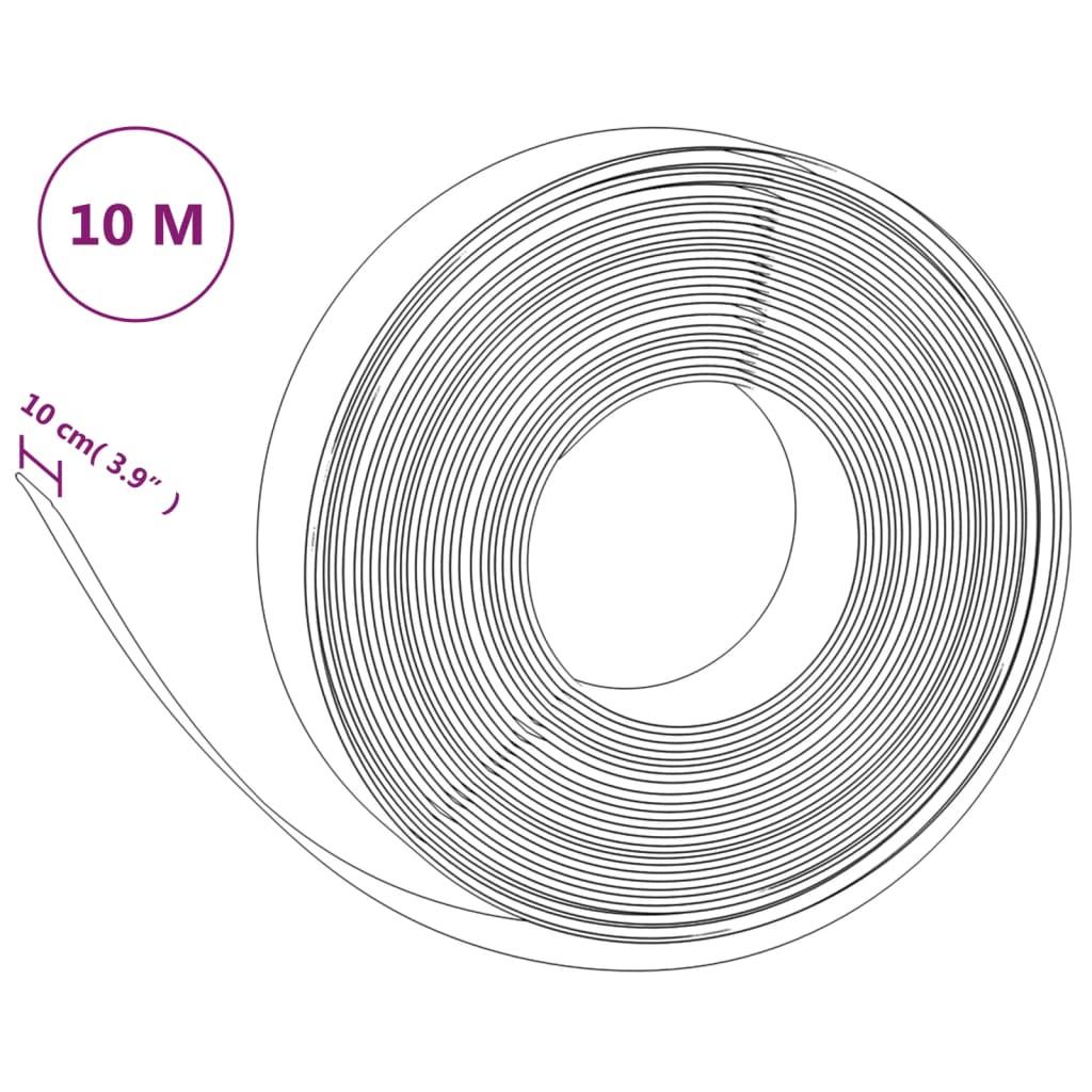 Hagekanter 2 stk grå 10 m 10 cm polyetylen