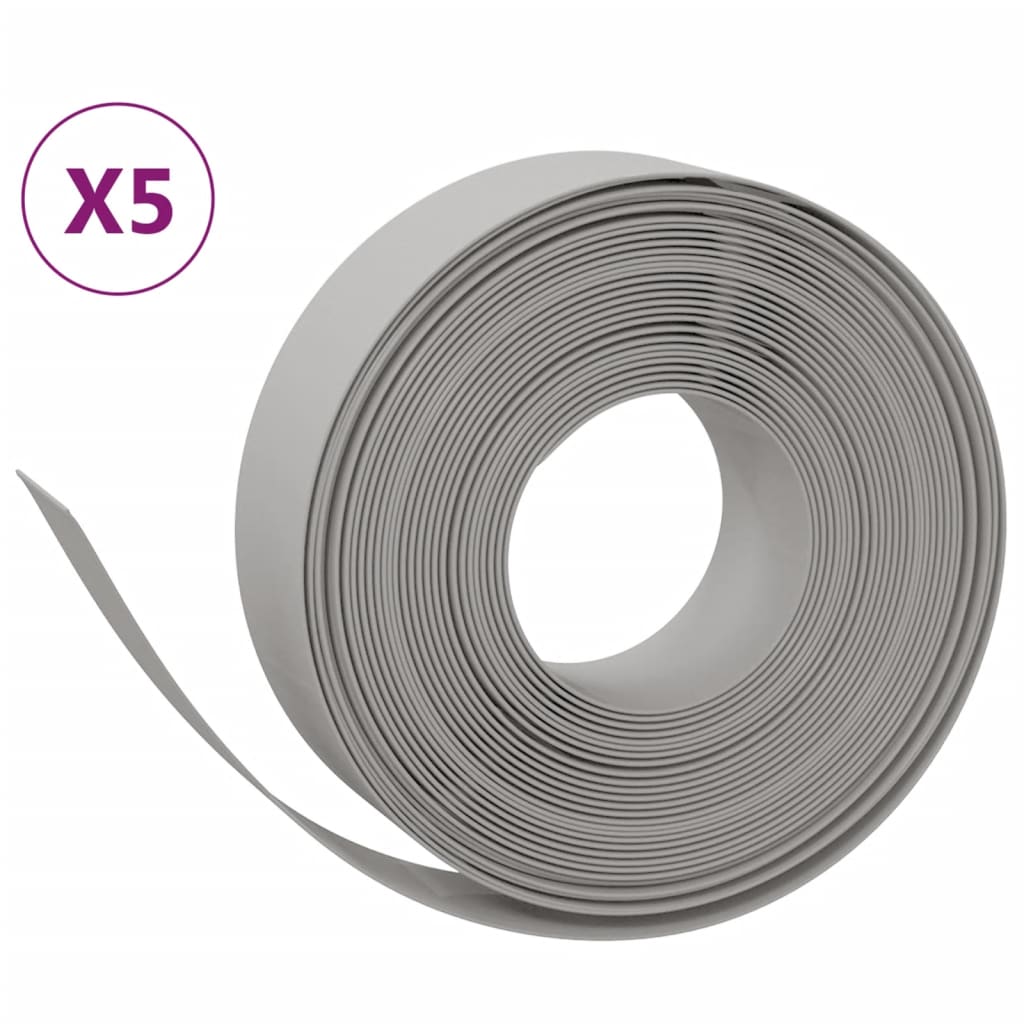 Hagekanter 5 stk grå 10 m 15 cm polyetylen